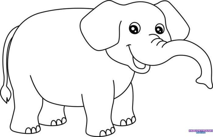 hình tranh tô màu con voi đẹp nhất