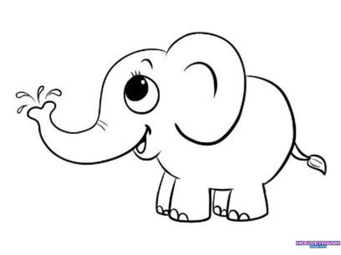 hình tranh tô màu con voi siêu xinh