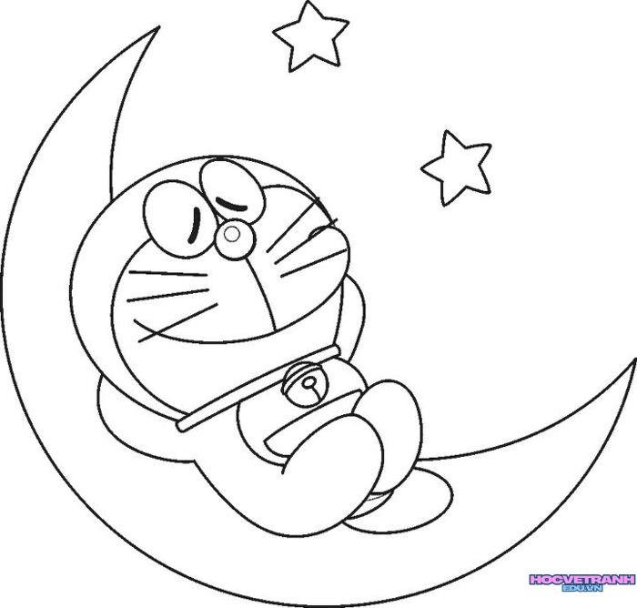hình tranh tô màu doremon cực xinh