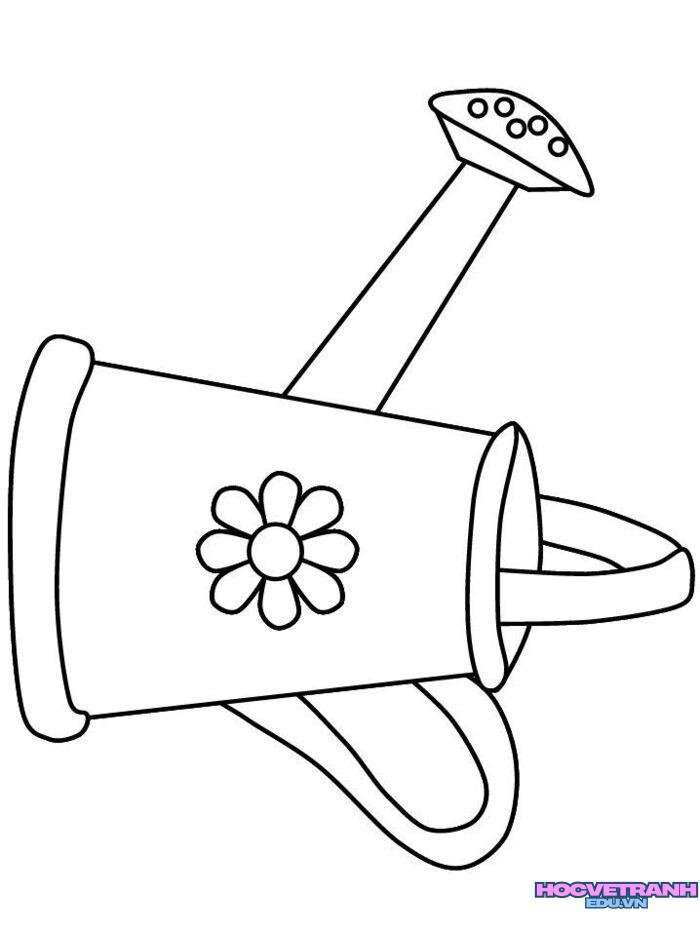 hình tranh tô màu dụng cụ nghề nông cực xinh