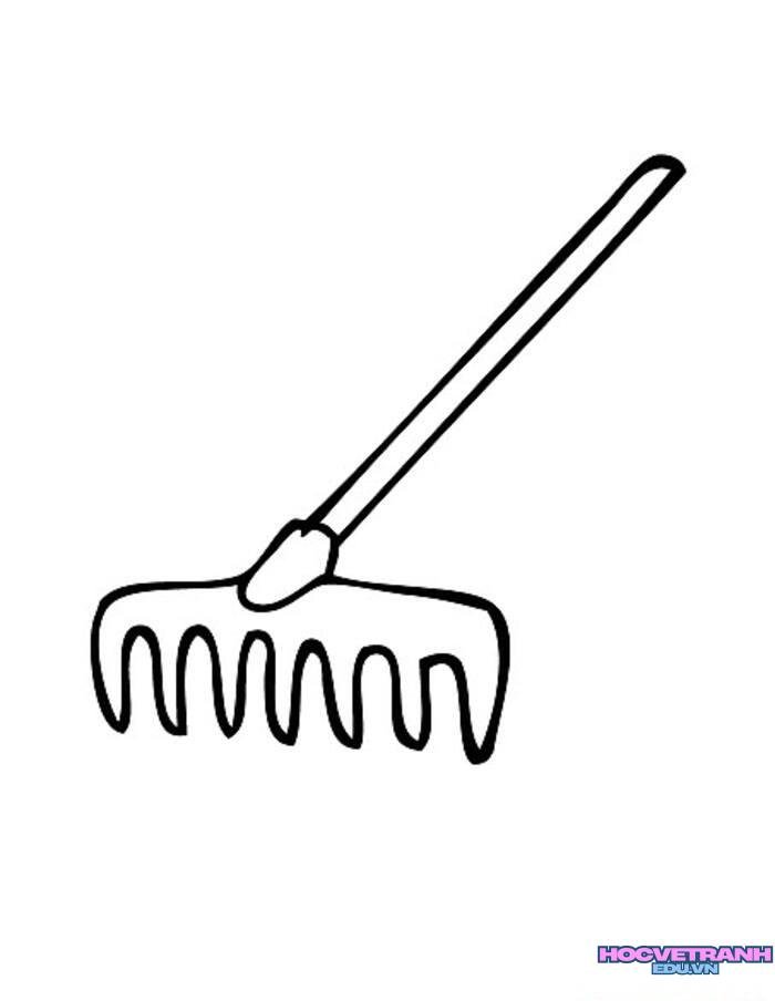 hình tranh tô màu dụng cụ nghề nông ngầu