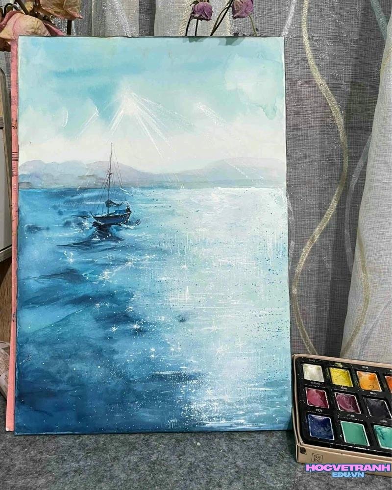 hình vẽ tranh màu nước hd