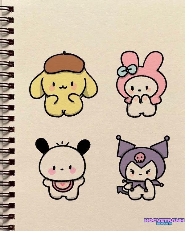 mẫu vẽ tranh cute