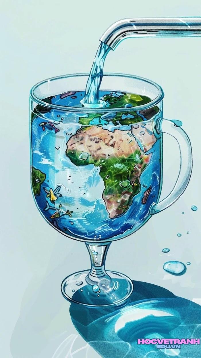 tranh cùng nhau tiết kiệm nước