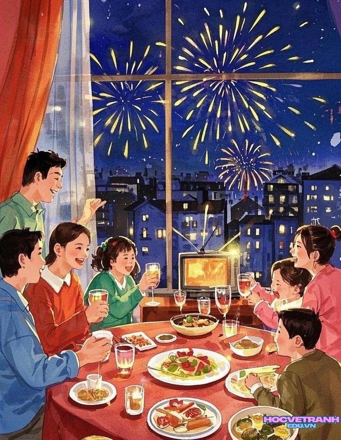 tranh gia đình hiện đại