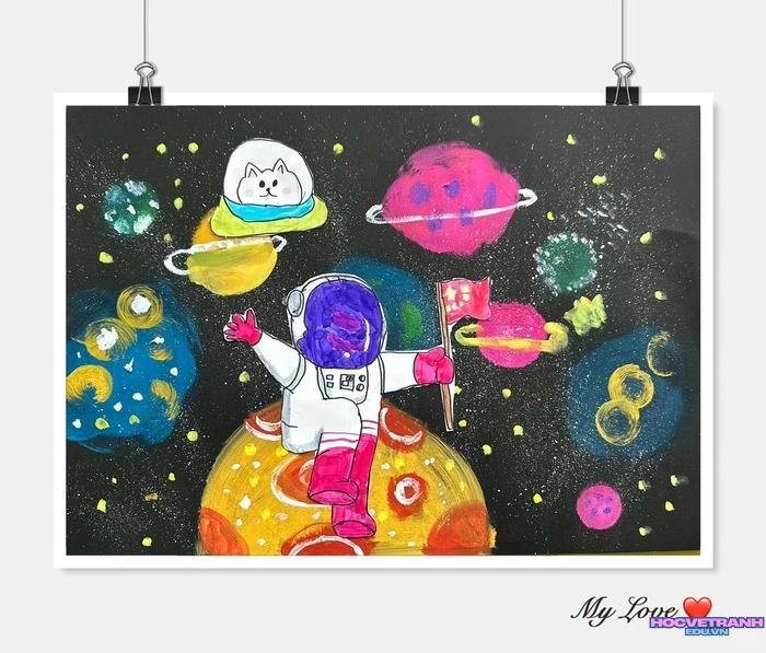 tranh phi hành gia ngầu