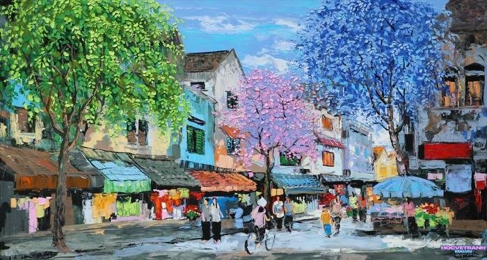 tranh phong cảnh buổi chiều