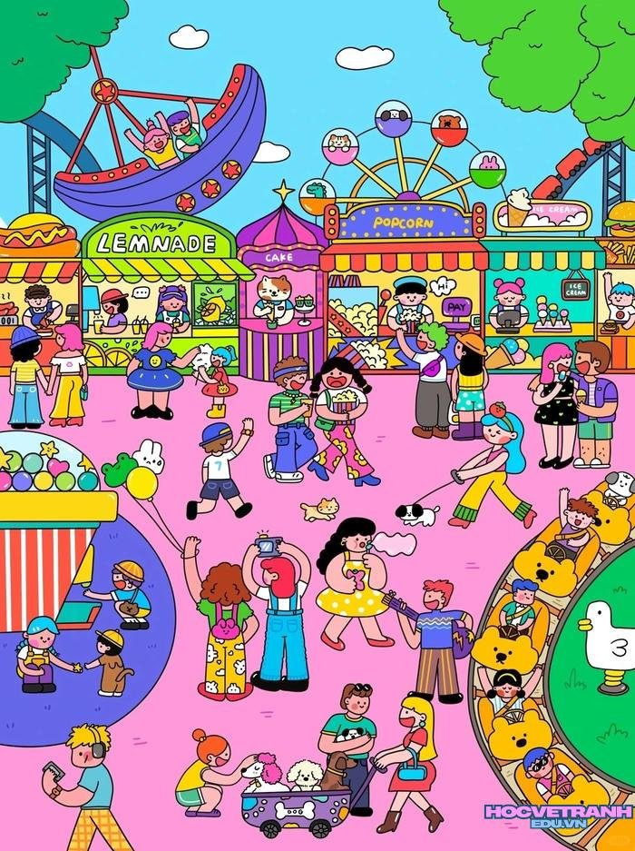 tranh sân chơi cổ tích