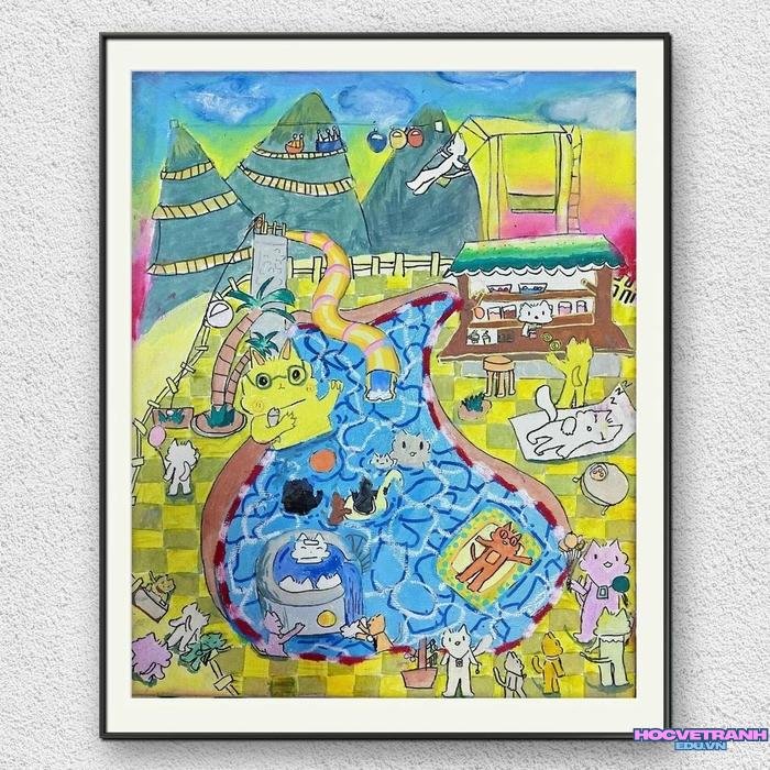 tranh sân chơi đầy nắng