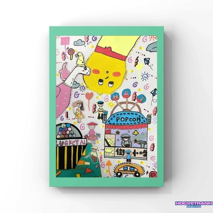 tranh sân chơi sắc màu