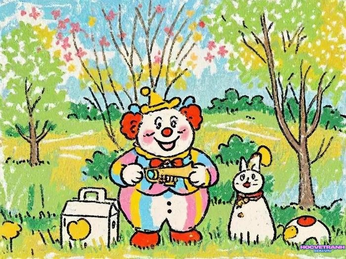 tranh sân chơi vui vẻ