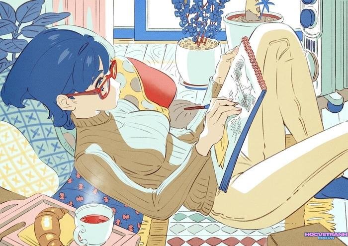 tranh sinh hoạt dễ vẽ