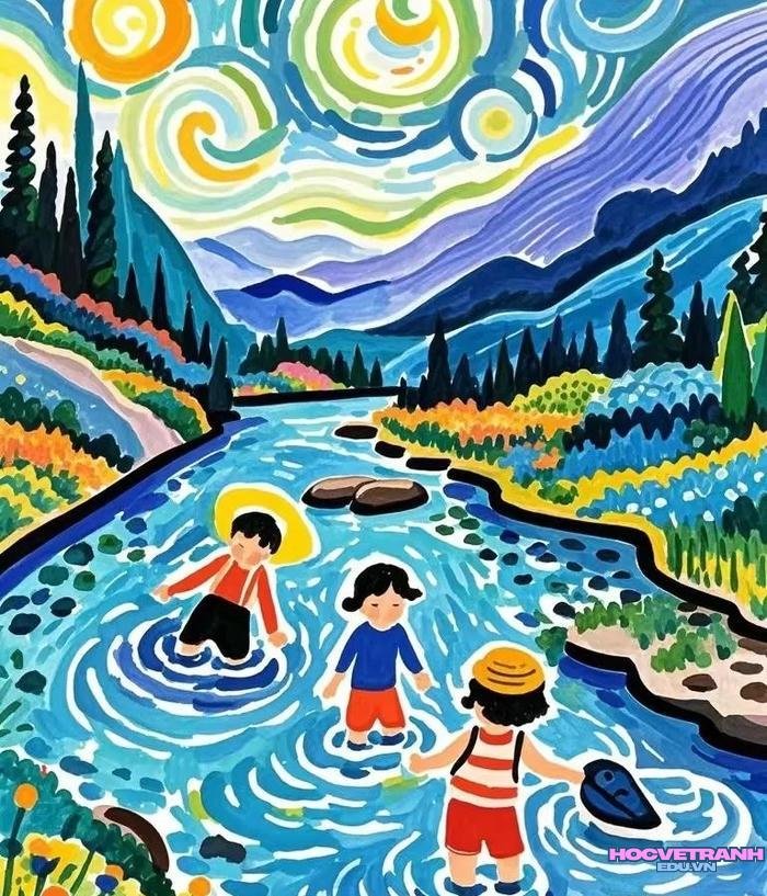 tranh sinh hoạt thiếu nhi