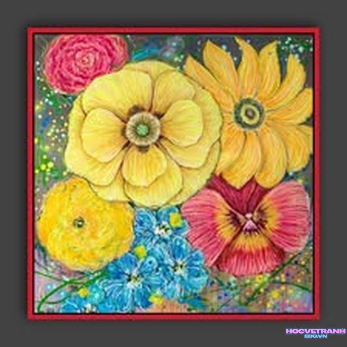 tranh sơn dầu hoa mai