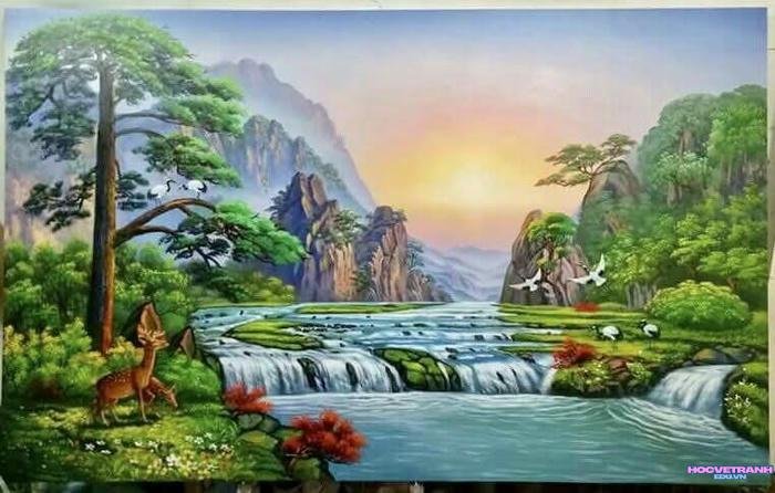 tranh sơn dầu phong thủy
