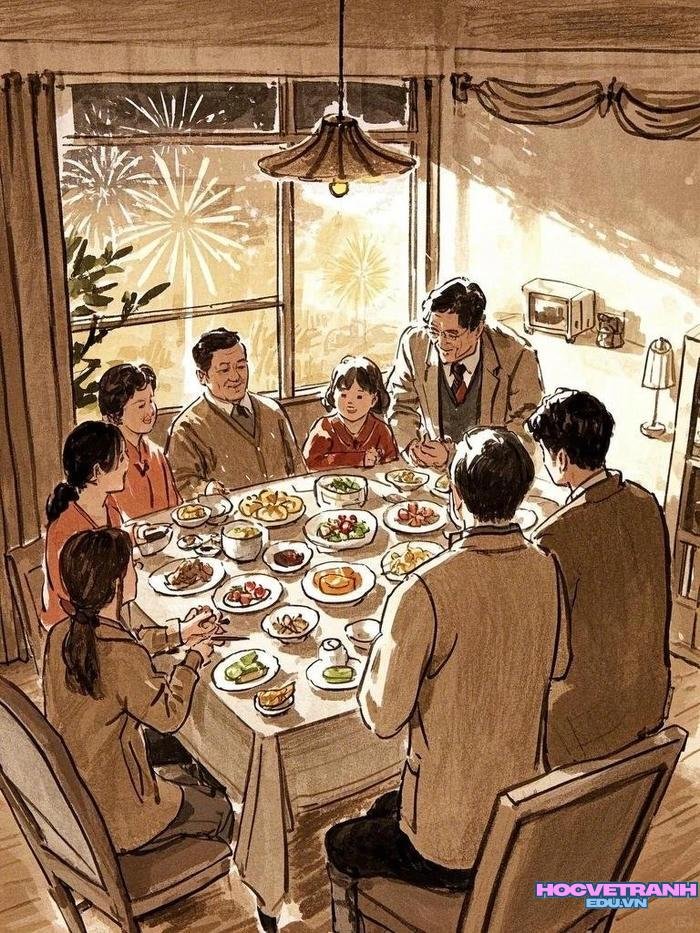 tranh sum họp chân thực