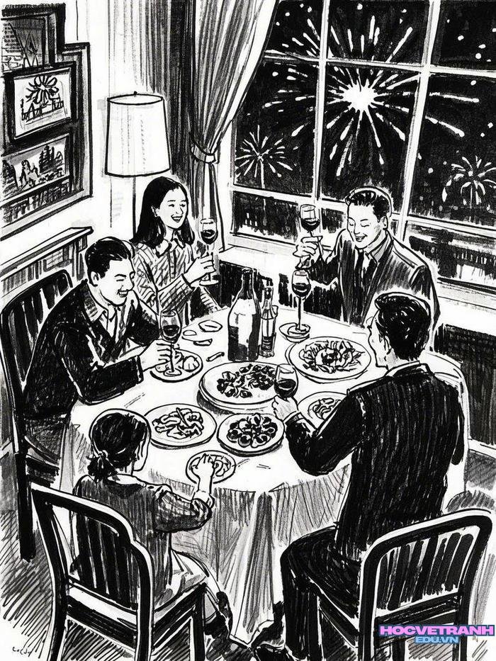 tranh sum họp sinh động