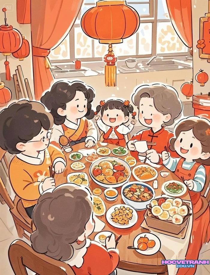 tranh tết sum vầy