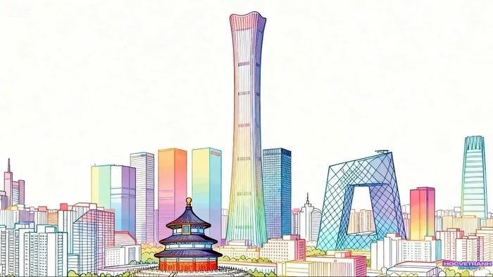 tranh thành phố cao tầng