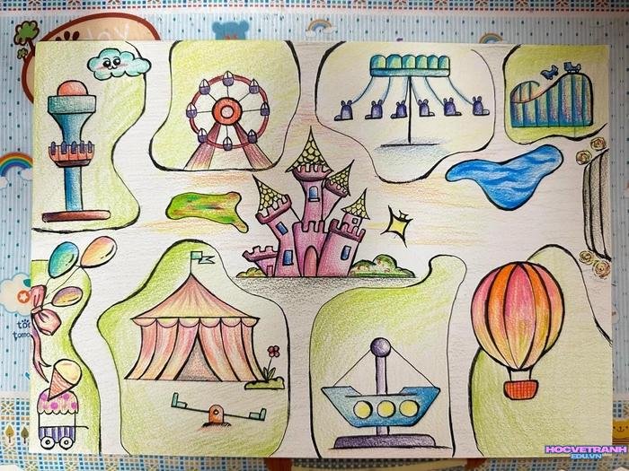 tranh thiếu nhi chơi đùa