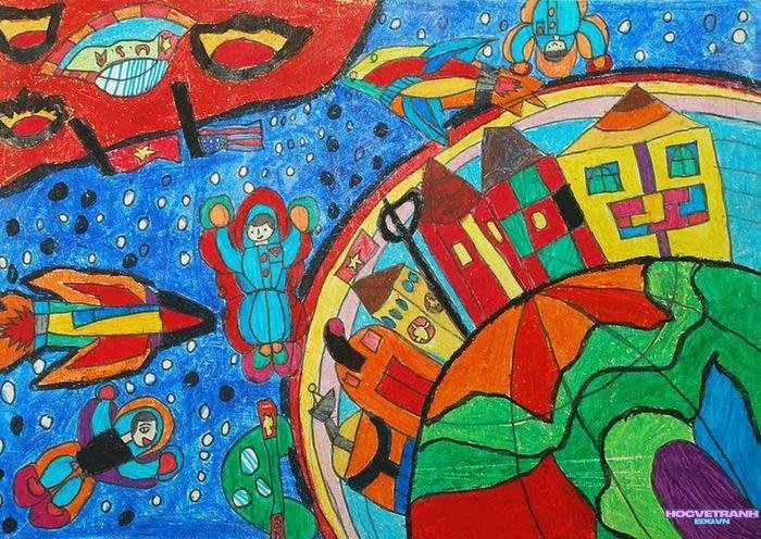 tranh thiếu nhi dễ thương