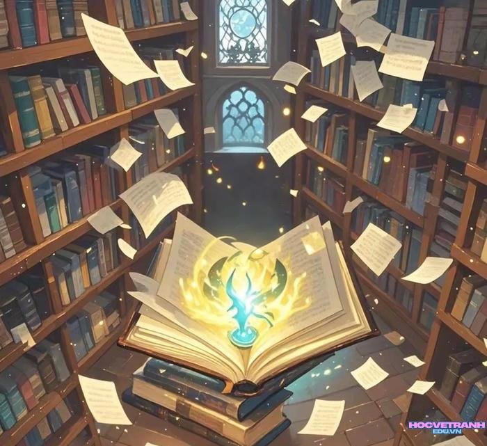 tranh thư viện ước mơ