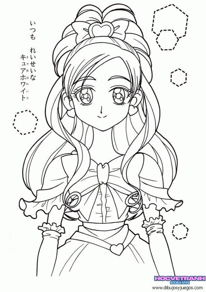 tranh tô màu cô gái cực đẹp