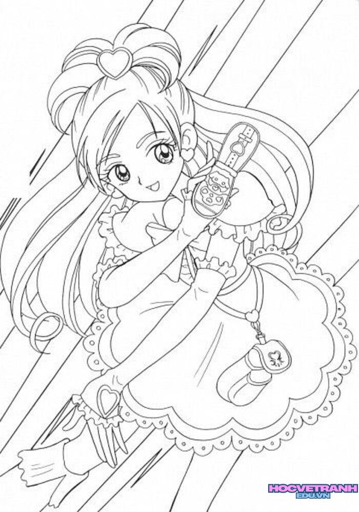 tranh tô màu cô gái dễ thương nhất