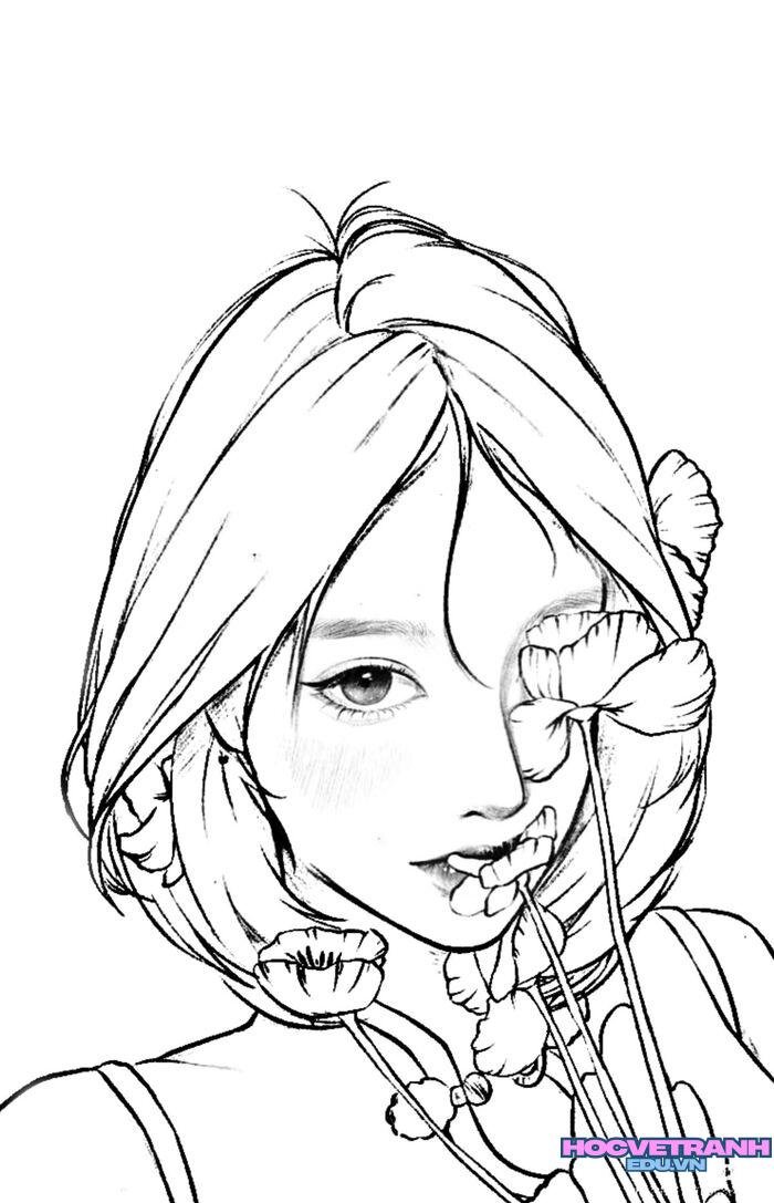 tranh tô màu cô gái đẹp nhất
