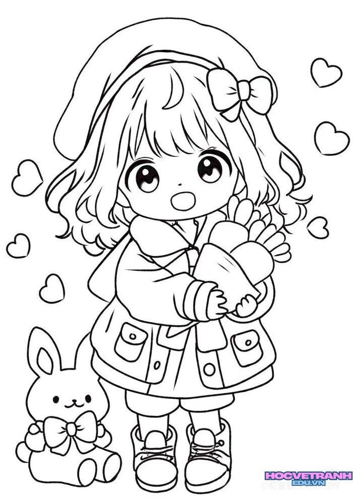 tranh tô màu cô gái siêu đẹp