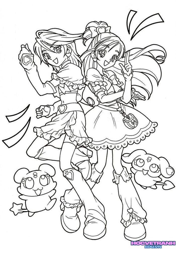 tranh tô màu cô gái xinh