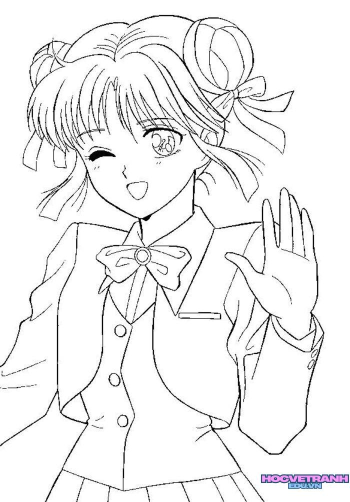 tranh tô màu cô gái