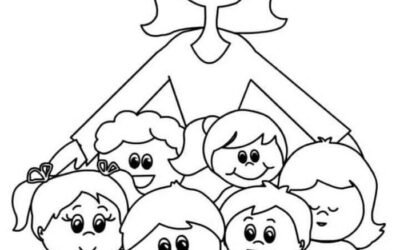 tranh tô màu cô giáo mầm non đáng yêu