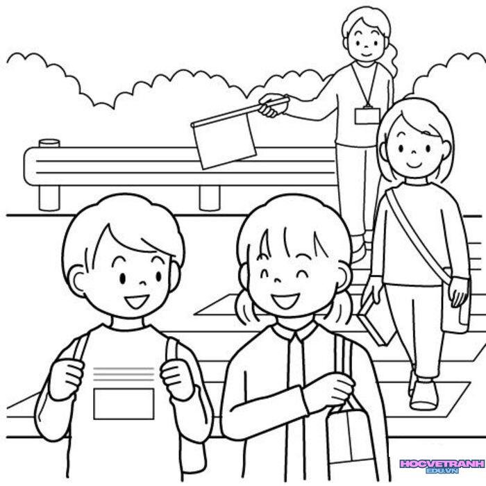 tranh tô màu cô giáo mầm non đẹp xinh