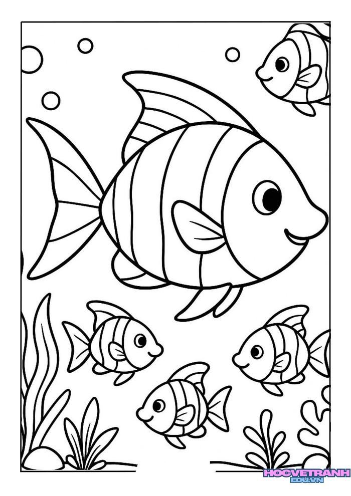 tranh tô màu con cá cực đẹp