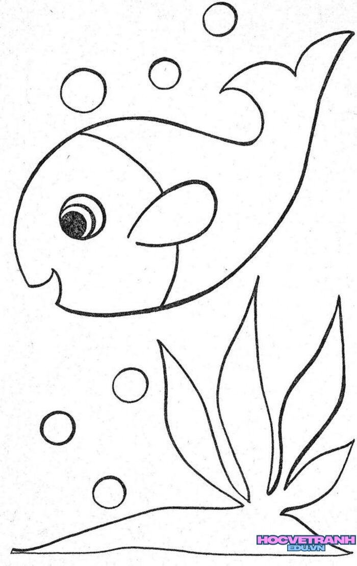 tranh tô màu con cá đáng yêu