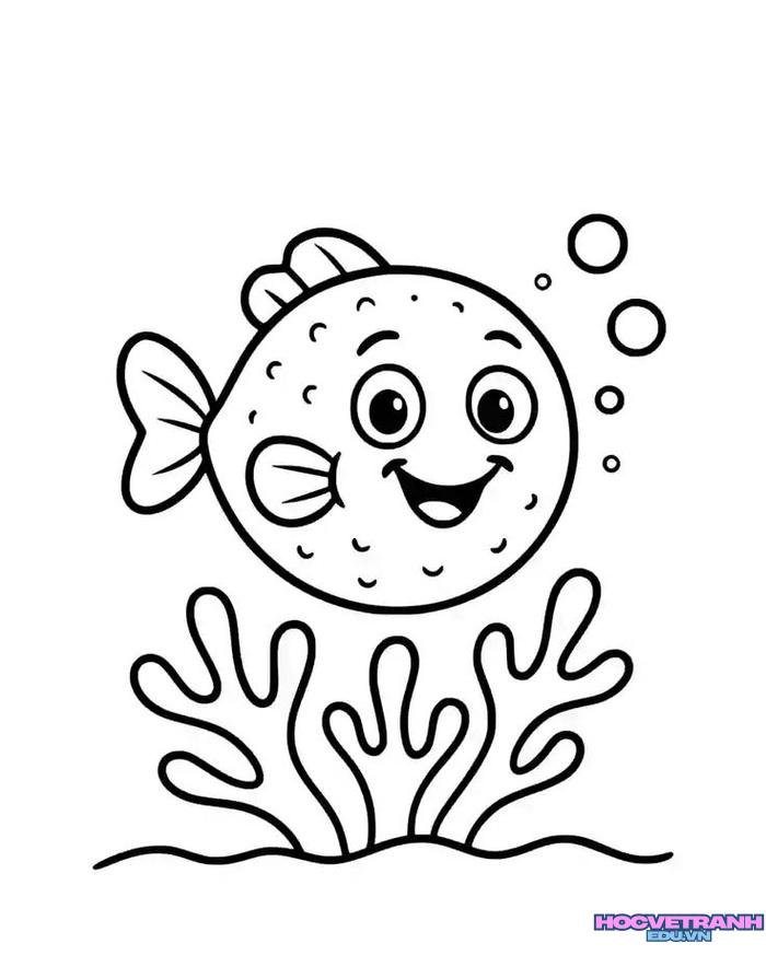 tranh tô màu con cá đẹp cute