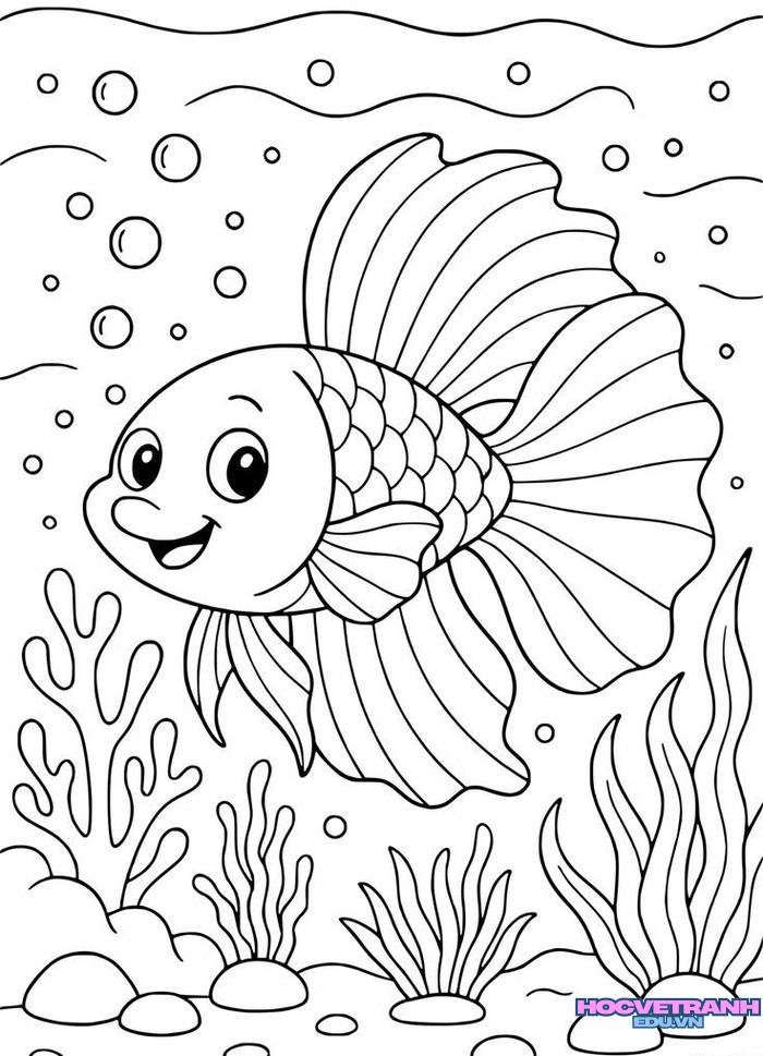 tranh tô màu con cá đẹp