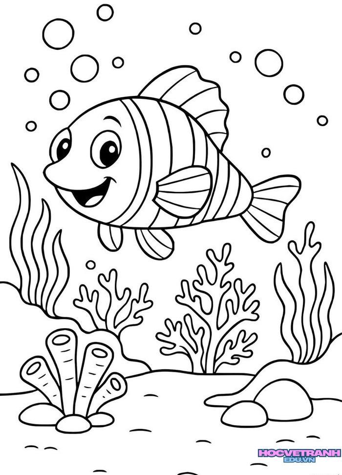 tranh tô màu con cá siêu đẹp