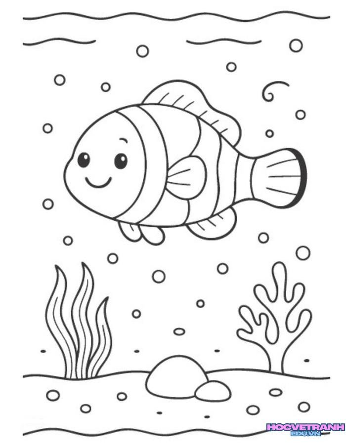 tranh tô màu con cá siêu xinh