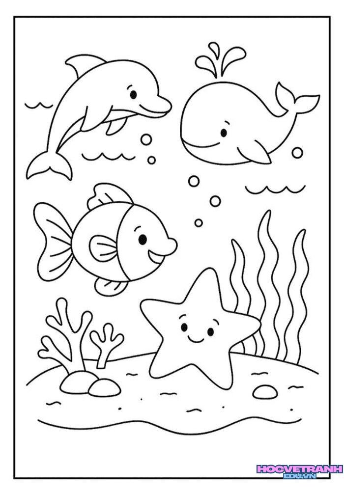 tranh tô màu con cá