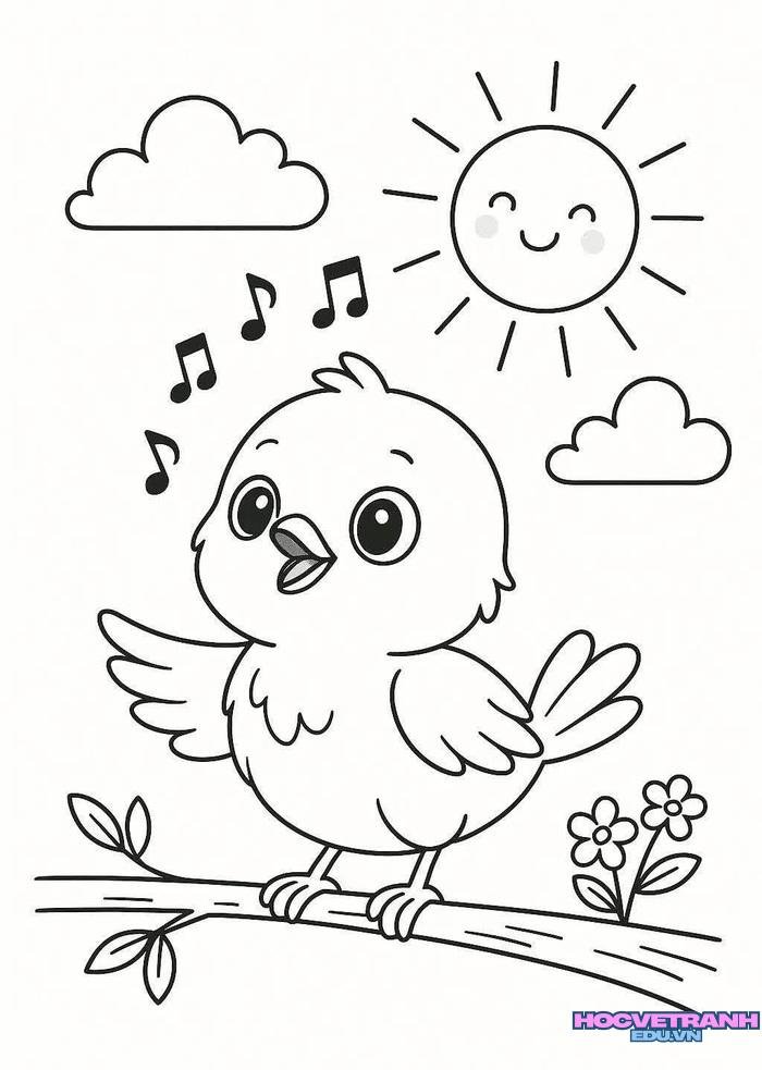 tranh tô màu con chim đẹp nhất