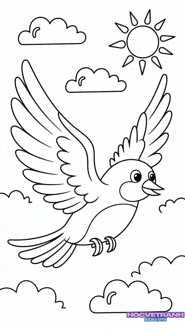 tranh tô màu con chim siêu cute
