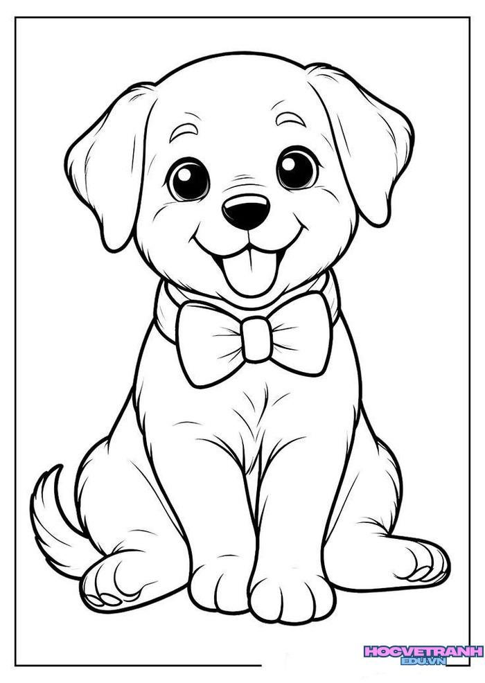 tranh tô màu con chó đẹp