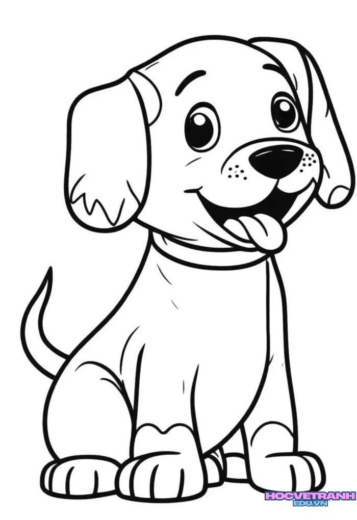 tranh tô màu con chó siêu xinh
