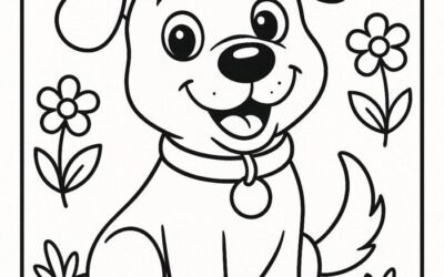 tranh tô màu con chó xinh