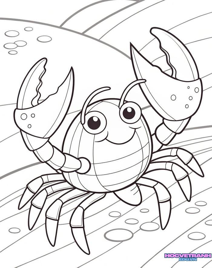 tranh tô màu con cua siêu đẹp