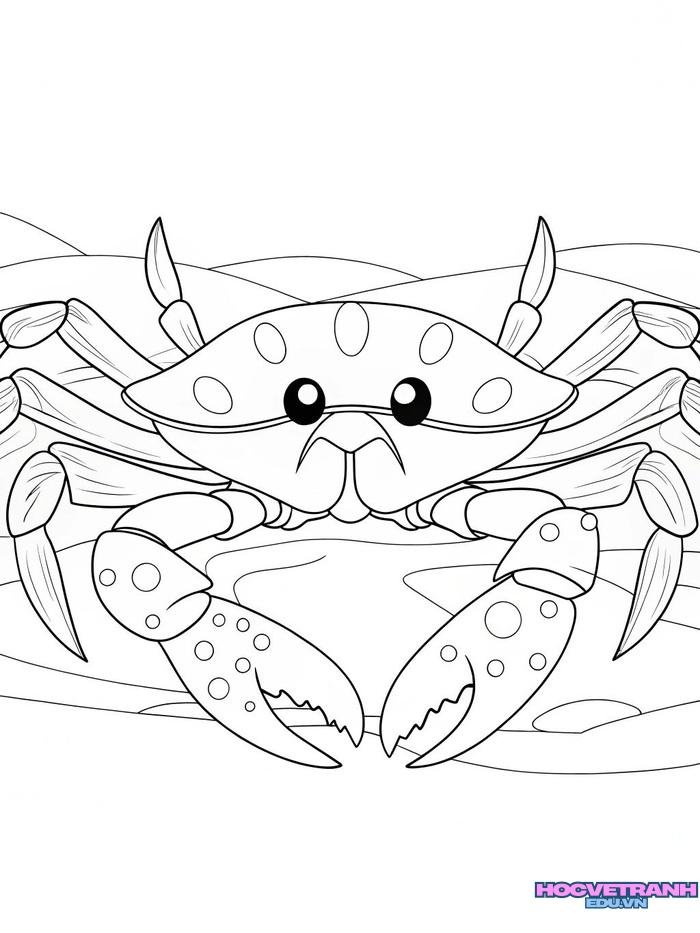 tranh tô màu con cua siêu xinh