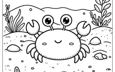 tranh tô màu con cua xinh