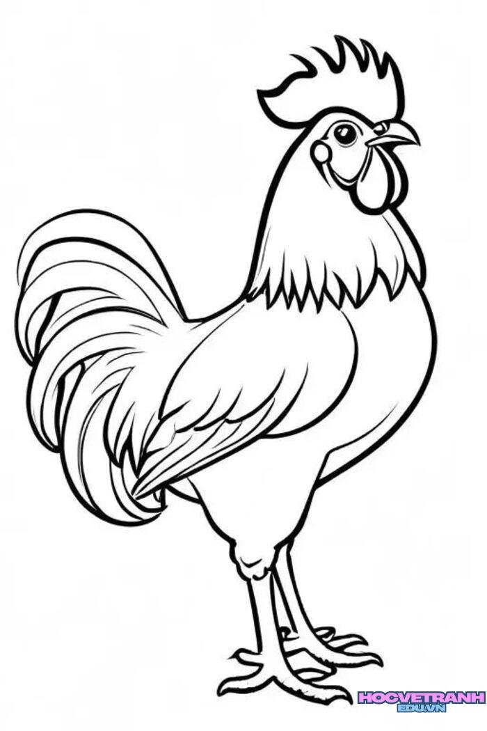 tranh tô màu con gà cực đẹp